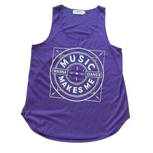 Louisiana Soul Women's Purple Graphic Tank Top "Music Makes Me Wanna Dance" S
